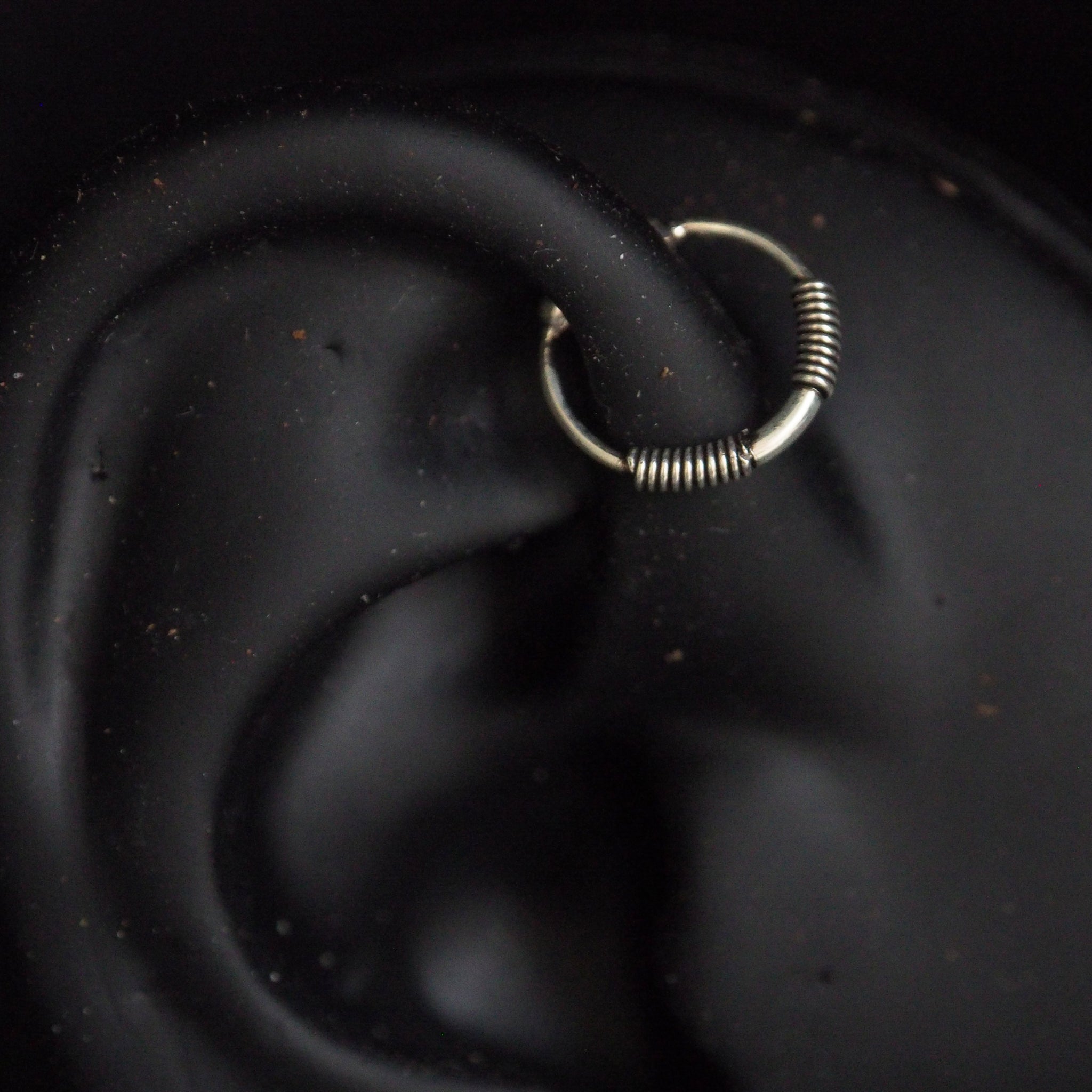 silver thin fake piercing