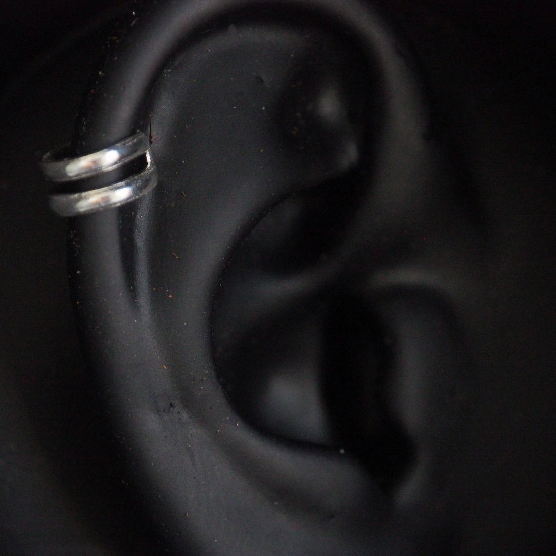 silver plain double ear cuff