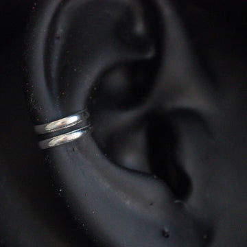 silver plain double ear cuff