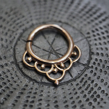 gold plated lotus piercing ring