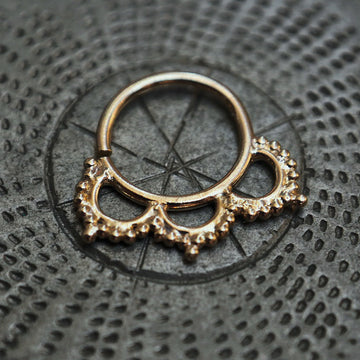 gold plated flower piercing ring