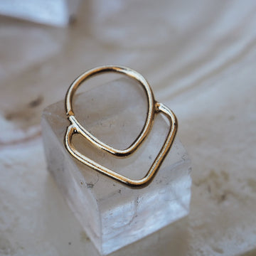 gold plated moon piercing ring