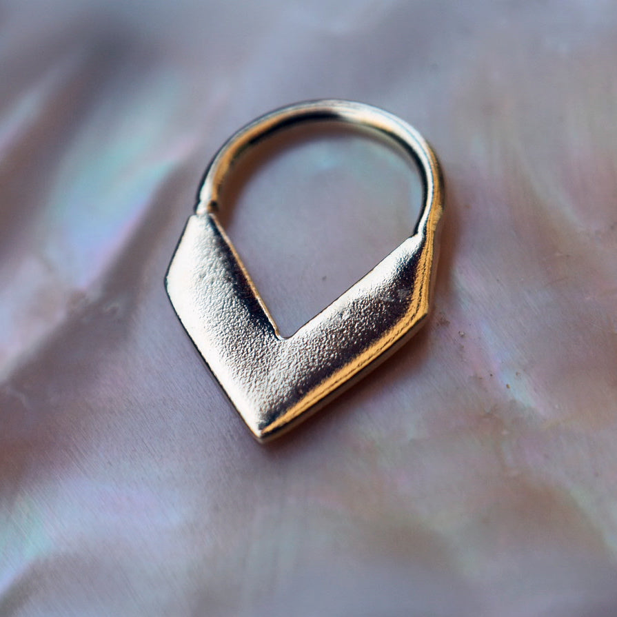 Gold Triangle minimal piercing ring