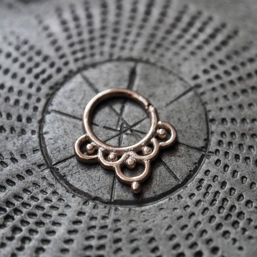 gold plated lotus piercing ring