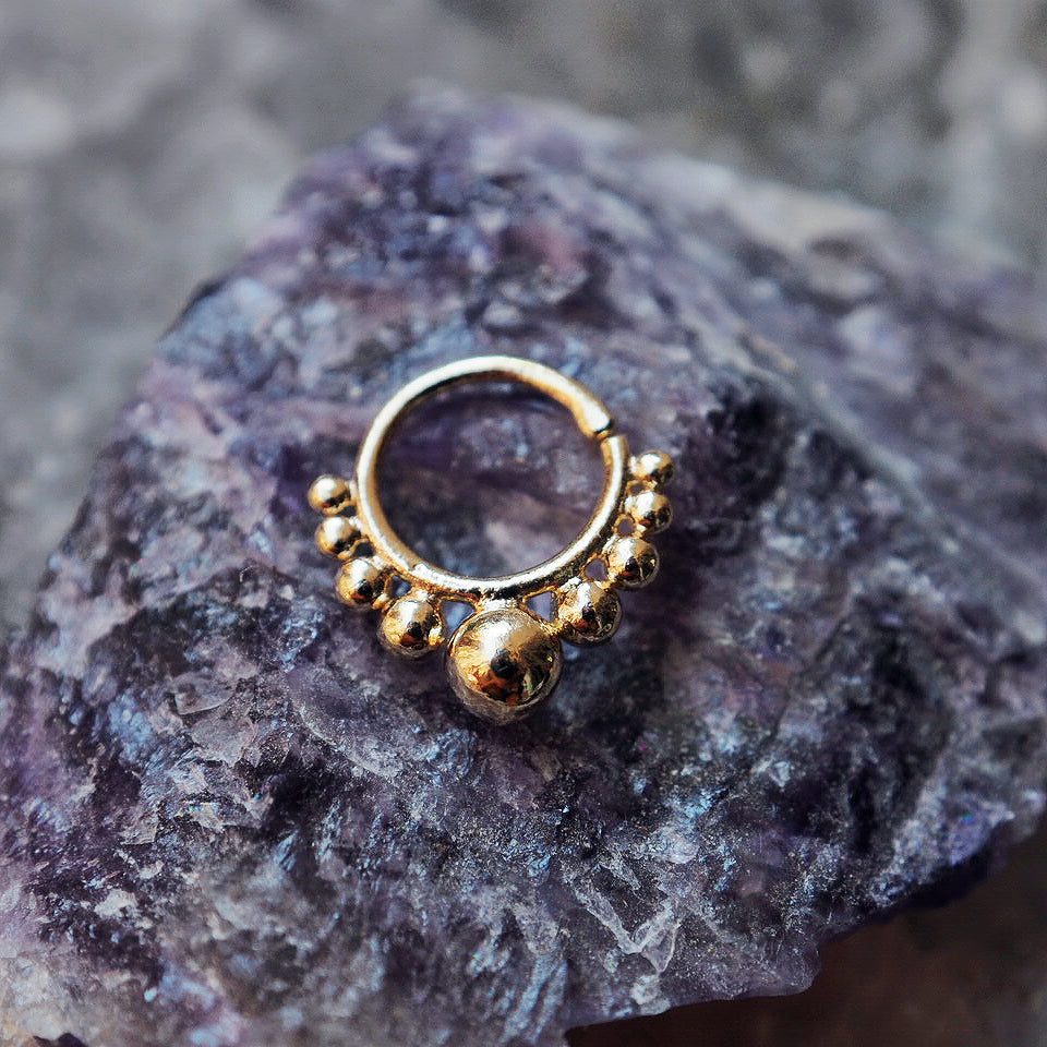 gold plated small bells piercing ring