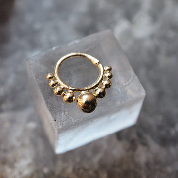 gold plated small bells piercing ring