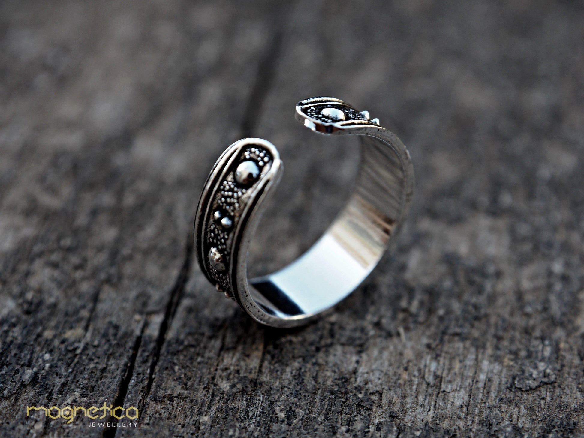 Rustic Tribal oxidized silver toe-midi-knuckle ring,adjustable one size fits all!-ring-Magnetica