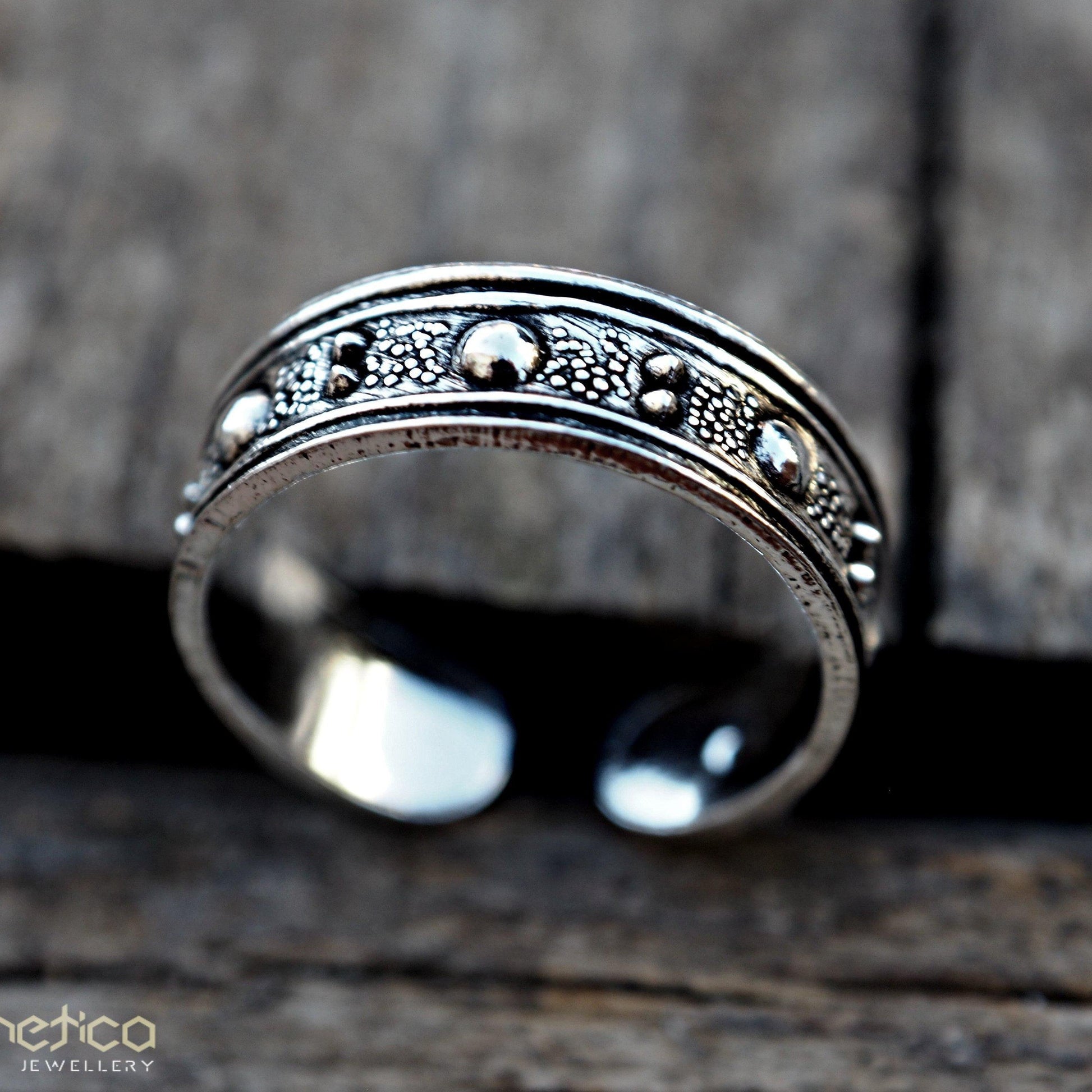 Rustic Tribal oxidized silver toe-midi-knuckle ring,adjustable one size fits all!-ring-Magnetica