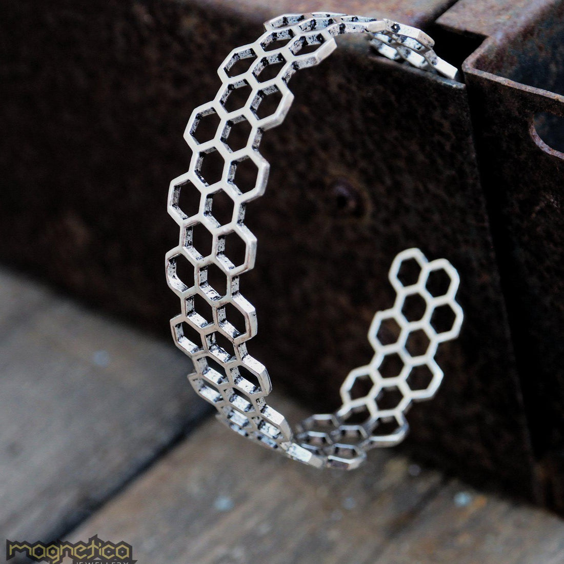 Sacred honeycomb cuff bracelet-bracelet-Magnetica