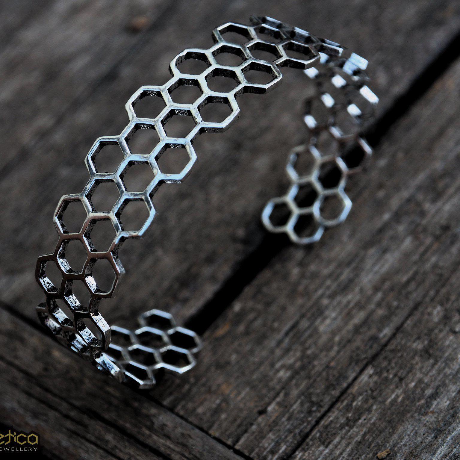 Sacred honeycomb cuff bracelet-bracelet-Magnetica