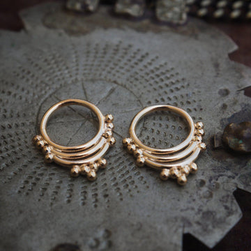 four 18.K gold hoop earrings-earrings-Magnetica