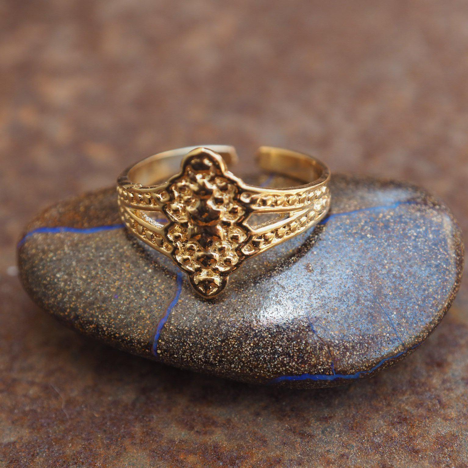 Sand Rings Sahara Sahara flora gold small adjustable ring