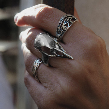 Bird skull sterling silver ring-ring-Magnetica