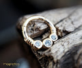 Gold piercing clicker Ring with 3 diamonds-piercing-Magnetica