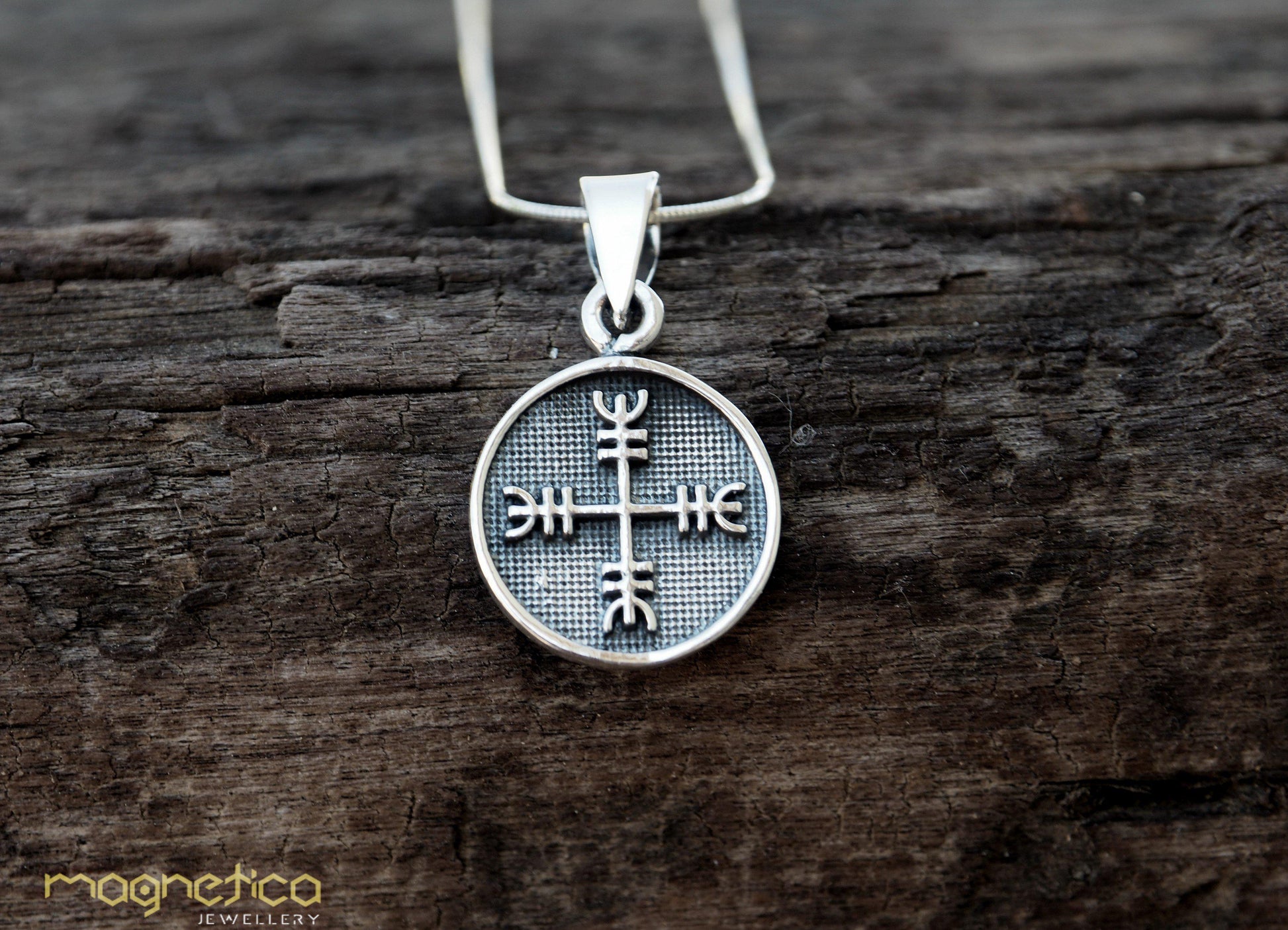 The Protection runes symbol ⩈ silver necklace-necklace-Magnetica