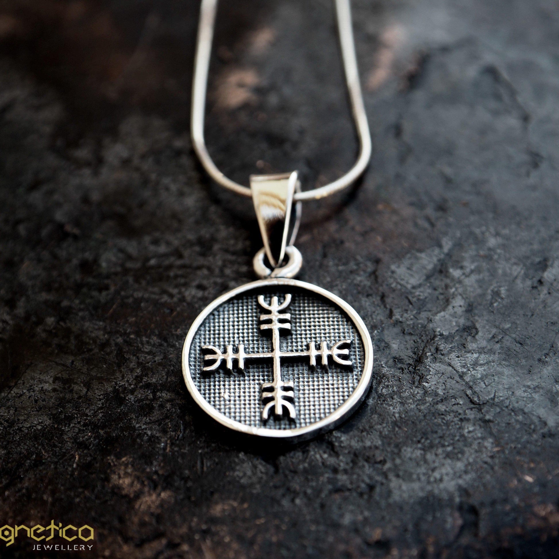 The Protection runes symbol ⩈ silver necklace-necklace-Magnetica