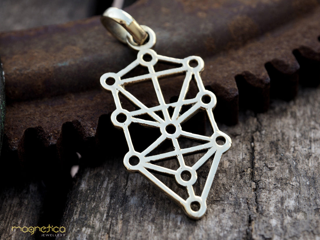 Tree of life, Kabbalah brass pendant-necklace-Magnetica