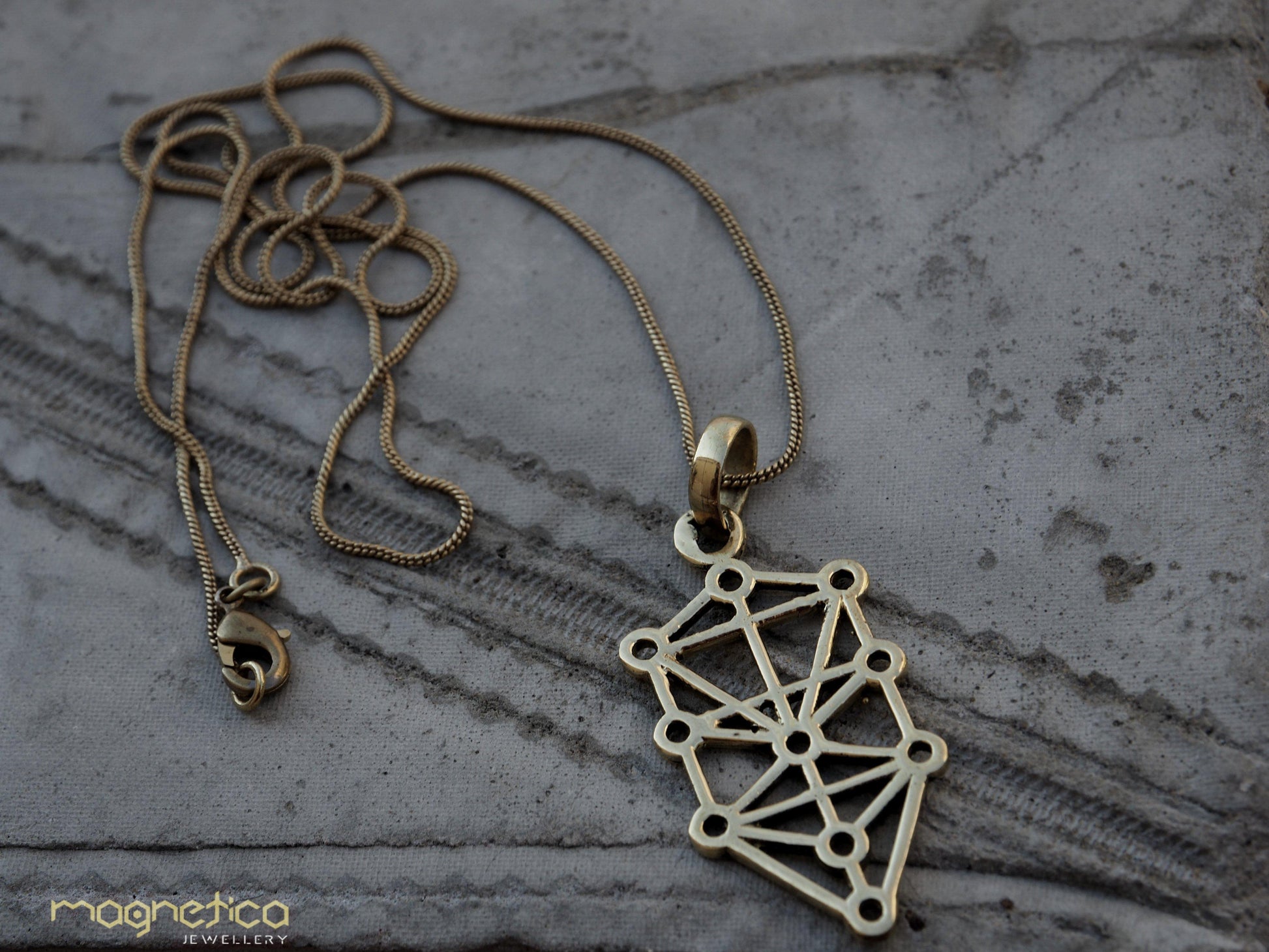 Tree of life, Kabbalah brass pendant-necklace-Magnetica