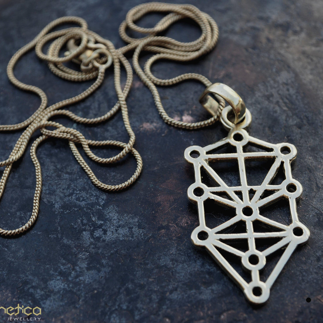 Tree of life, Kabbalah brass pendant-necklace-Magnetica