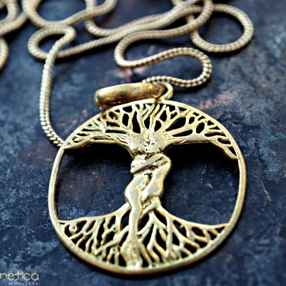 Tree of life love couple brass pendant gold&silver available-necklace-Magnetica