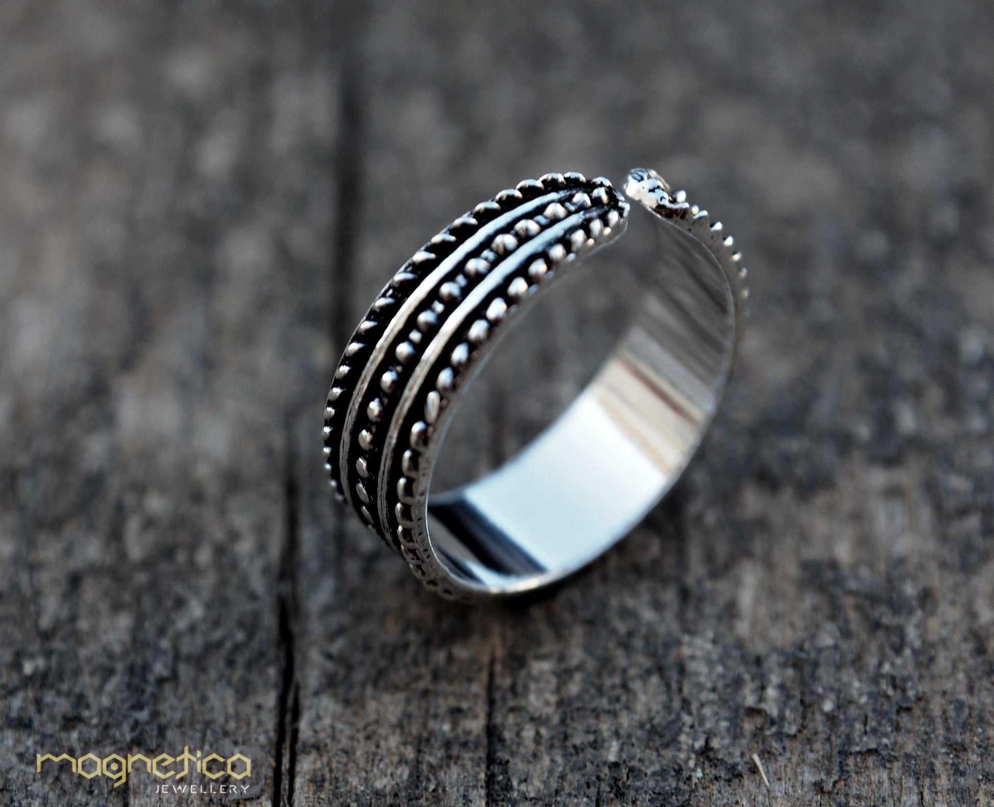 Tribal oxidized silver toe-midi-knuckle ring,adjustable one size fits all!-ring-Magnetica