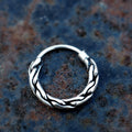 Unisex twisted wire silver piercing Ring-piercing-Magnetica